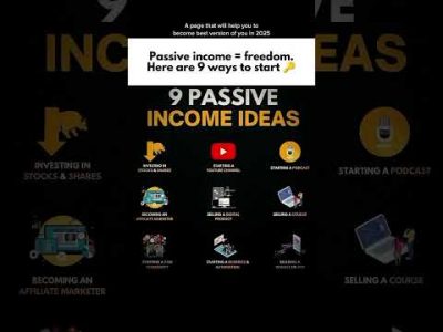 9 Passive income ideas. #mindset #quotes #goals #growth #motivation #money #income #success #life