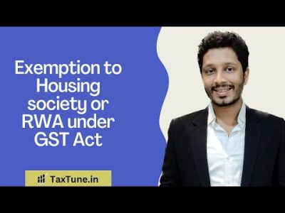 Exemption to Housing society or RWA under GST Act