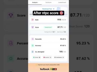 NTPC CBT – 1 Score Card || #shorts #rwa #ntpc #ntpc_exam#ntpc #ntpc_exam #ntpc_exam_2025#shortsfeed