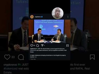 Saudi Arabia to launch tokenized Real Estate Transaction #rwa #realestate #alloggiocoin #Saudiarabia