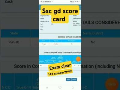 ssc gd constable score card 2024 142/160 #rojgar #rwa #ssc #ssc #cgl #gd #sscgd #score #sscchsl#rpf