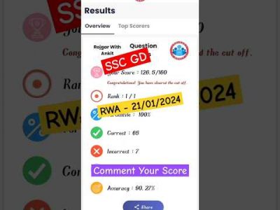 SSC GD Mock RWA-21/01/2024 RWA Today Mock Analysis 21/01/2024 @RojgarwithAnkit#rwa #sscgd#ankitsir