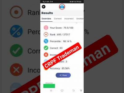 CRPF trademan mock test on Rojgar with ankit 9 April #rwa #uppolice CRPF trademan mock analysis