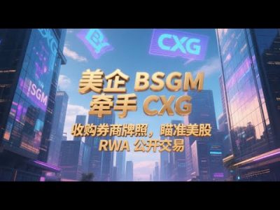 美企BSGM牵手CXG收购券商牌照，瞄准美股RWA公开交易