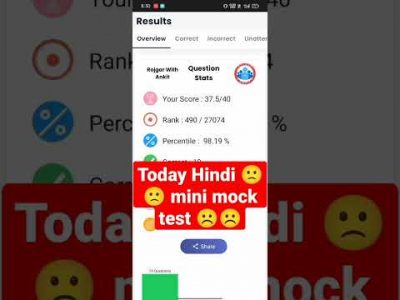 Hindi mini mock test solutions rojgar with Ankit #mocktest #shorts #gd #rwa #ssc #sscgd #sscgd2022