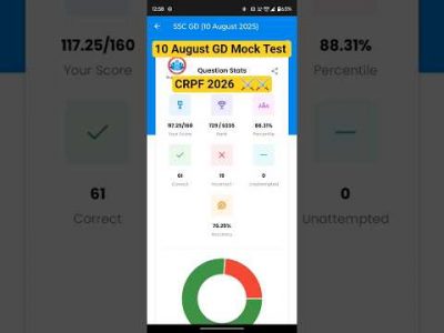 Rojgar With Ankit Ssc Gd Mock test 10 August 2025 #rwa #sscgd2025 #crpf #fauji #armylover ⚔️⚔️