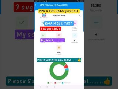 rrb ntpc undergraduate CBT1 mocktest || rwa || railway|| #ssc #rwa #motivation #ntpcstaticgk #viral