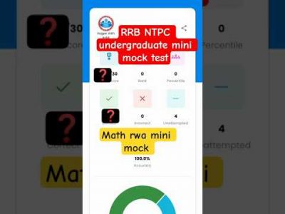 RRB NTPC undergraduate math mini mock test rwa analysis || Mera score kya raha | #rwa #ssc #ntpc