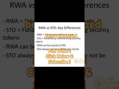 RWA STO Key difference #securitytokens #blockchain #sto #rwa #tokenization #eth #digitalassets #btc