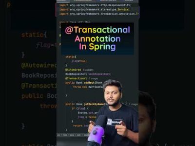 Spring Transactions & Transactional Annotation #javaframework #springframework #programming