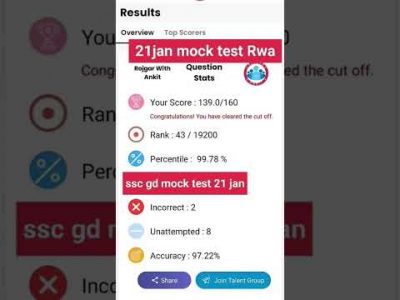 ssc gd mock test score rojgar with ankit! rwa ssc gd practice set #sscgd
